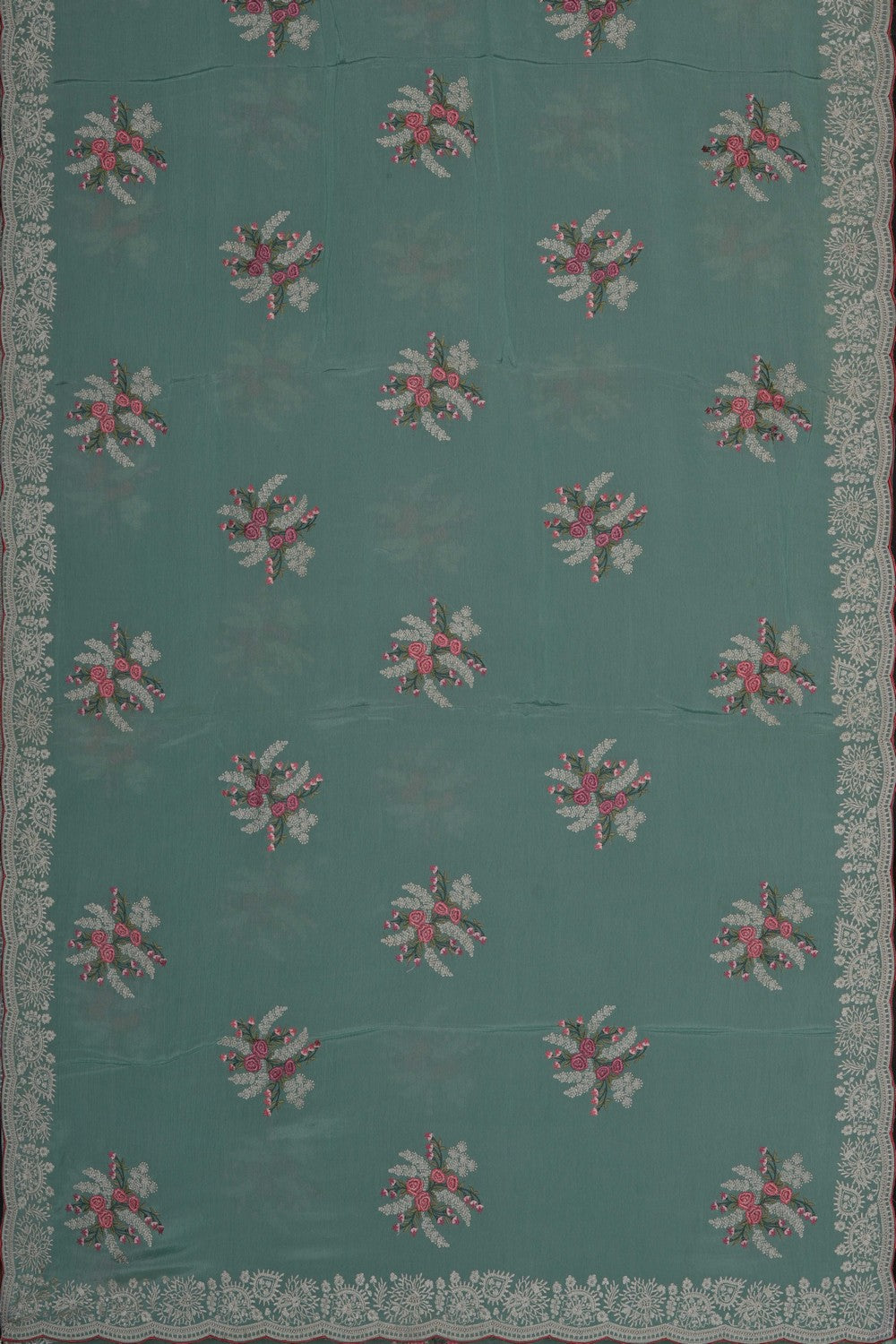 Image of A Beautiful Embroidered Crepe Silk Saree