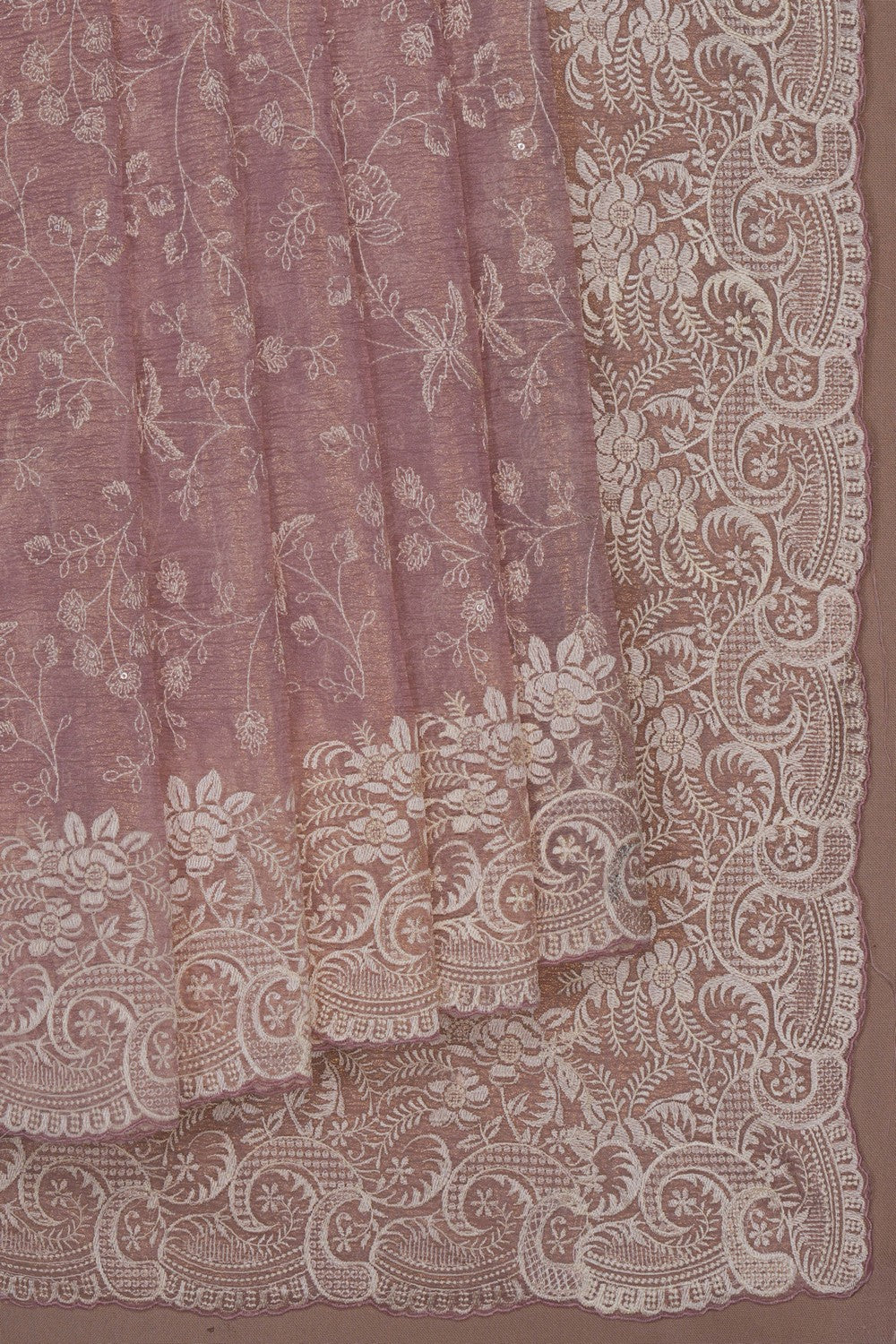 Image of Pastel Shimmering Tissue Silk Saree