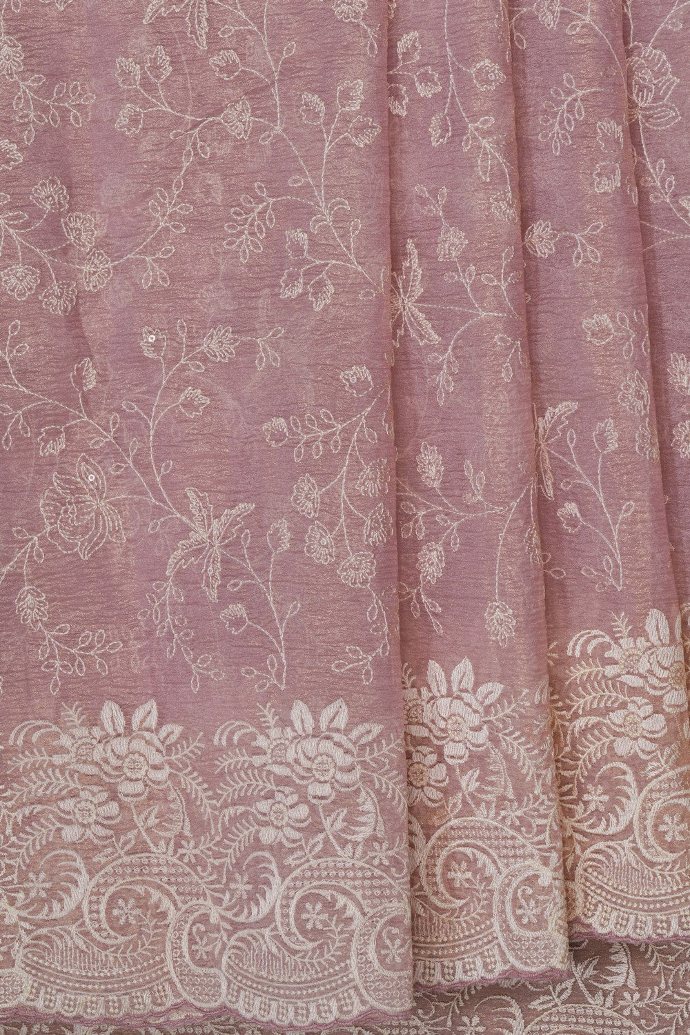 Image of Pastel Shimmering Tissue Silk Saree