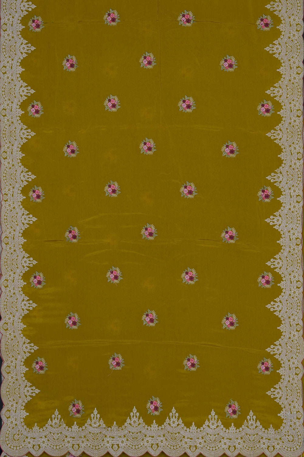Image of A Beautiful Embroidered Crepe Silk Saree