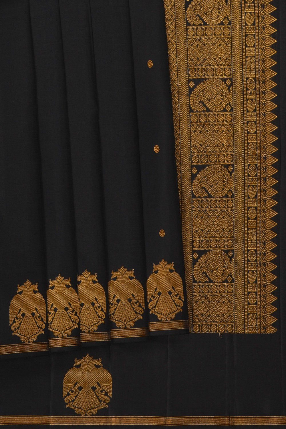 Image of Black Arani Silk Saree