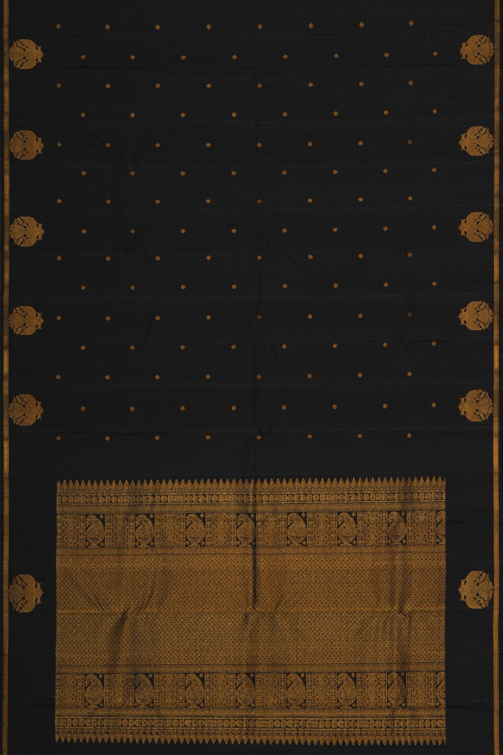 Image of Black Arani Silk Saree