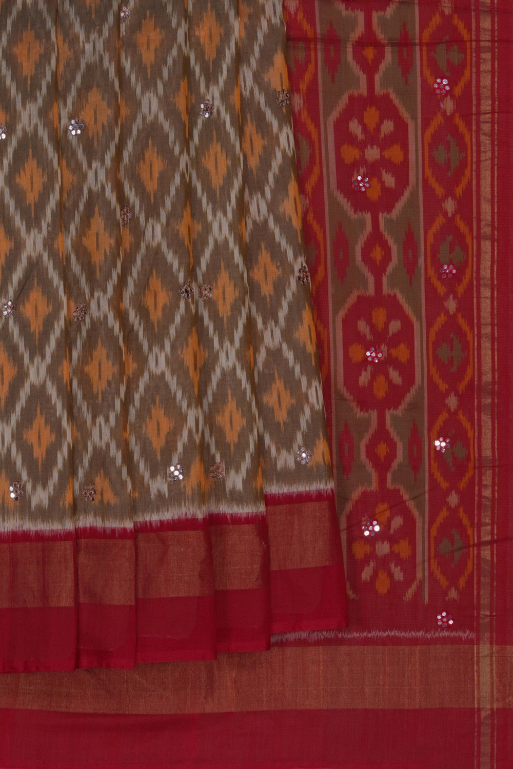 Image of South Sico Ikat Fusion Saree