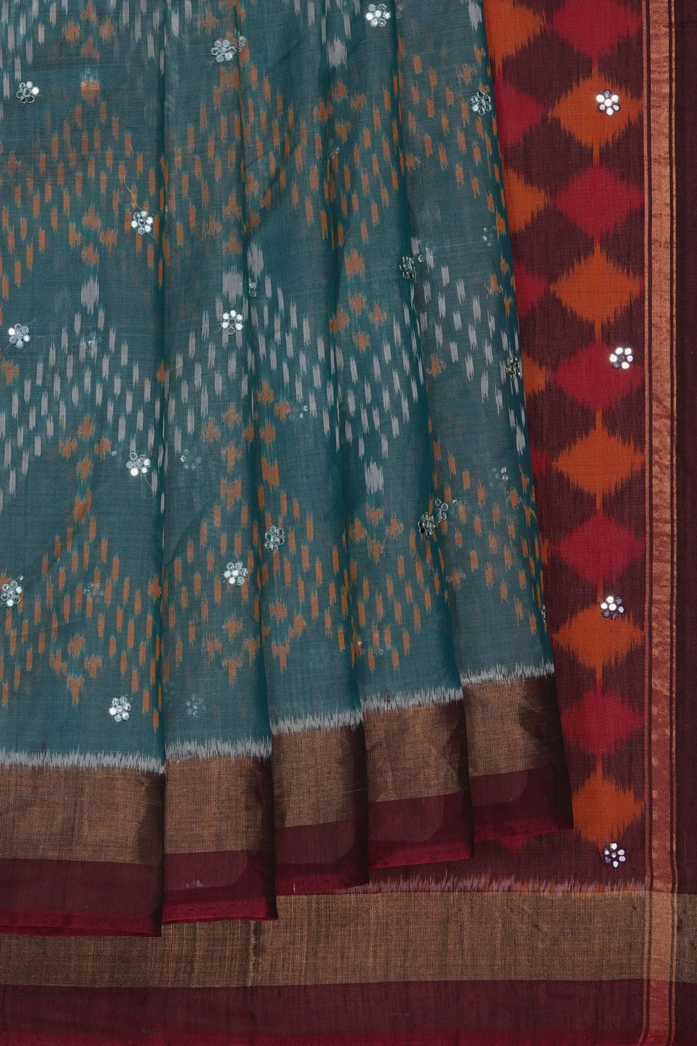Image of South Sico Ikat Fusion Saree