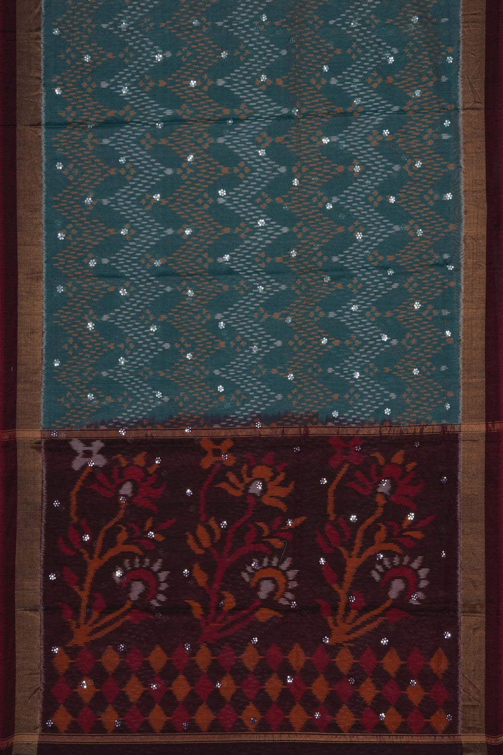 Image of South Sico Ikat Fusion Saree