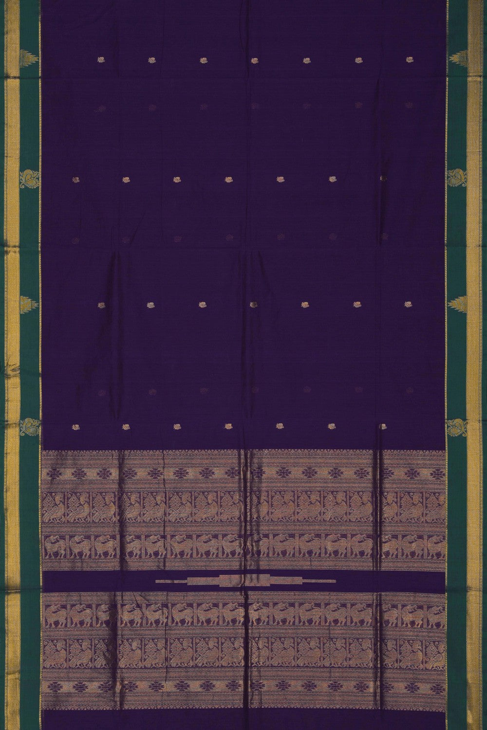 Image of South Cotton Purple Saree