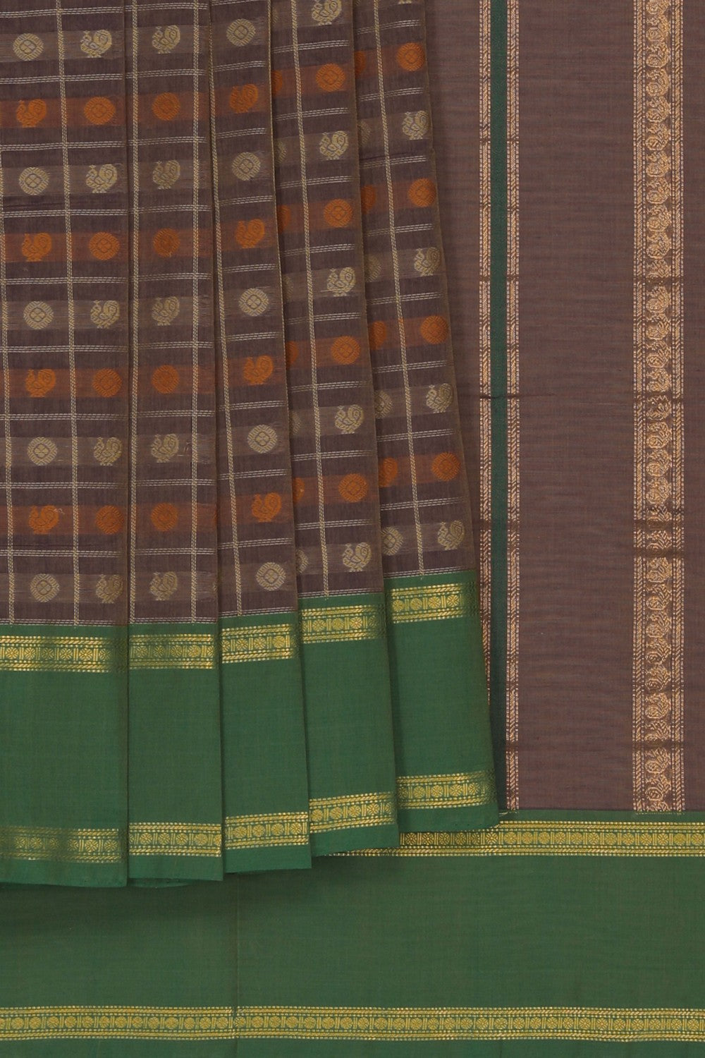 Image of South Cotton Brown Saree
