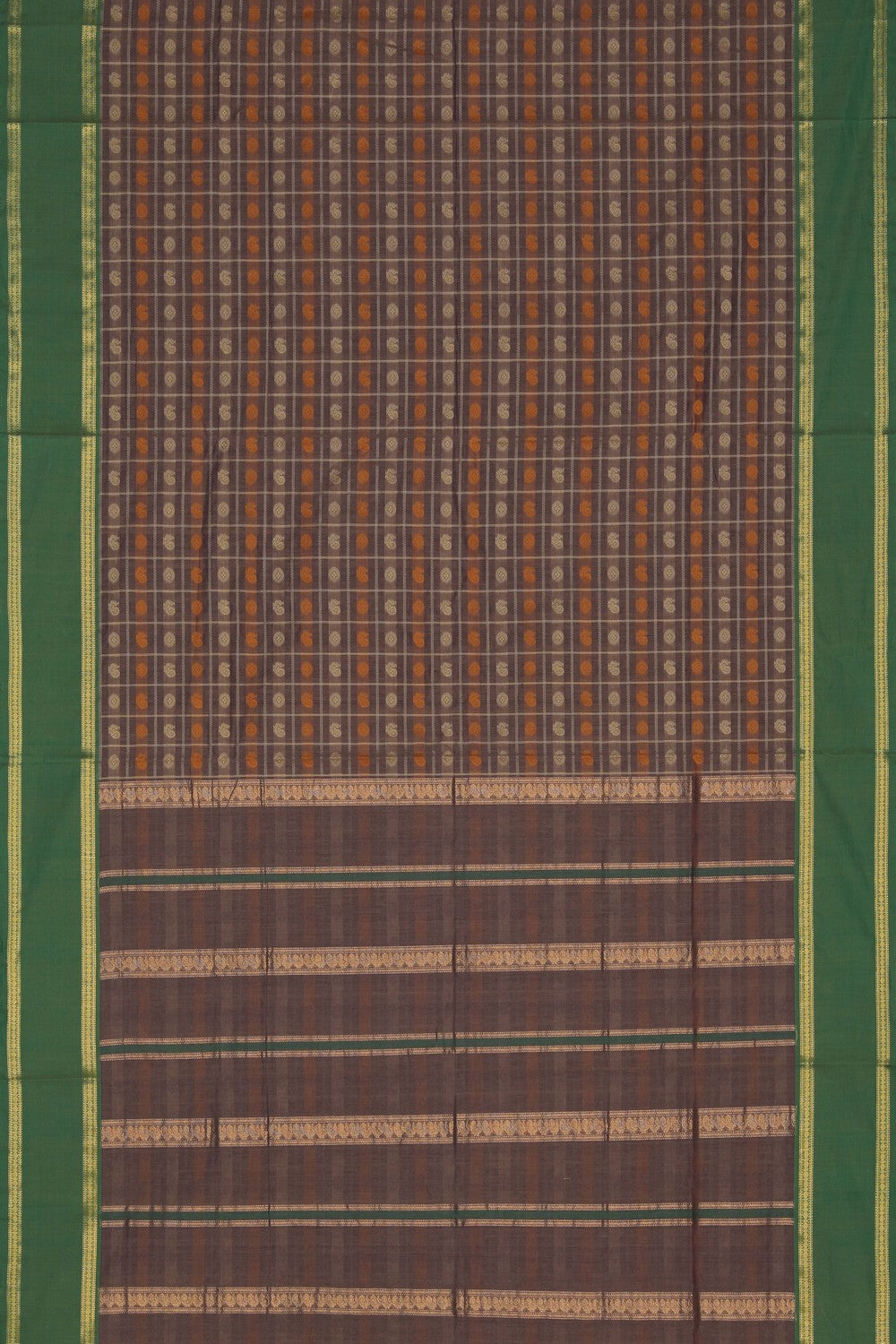 Image of South Cotton Brown Saree
