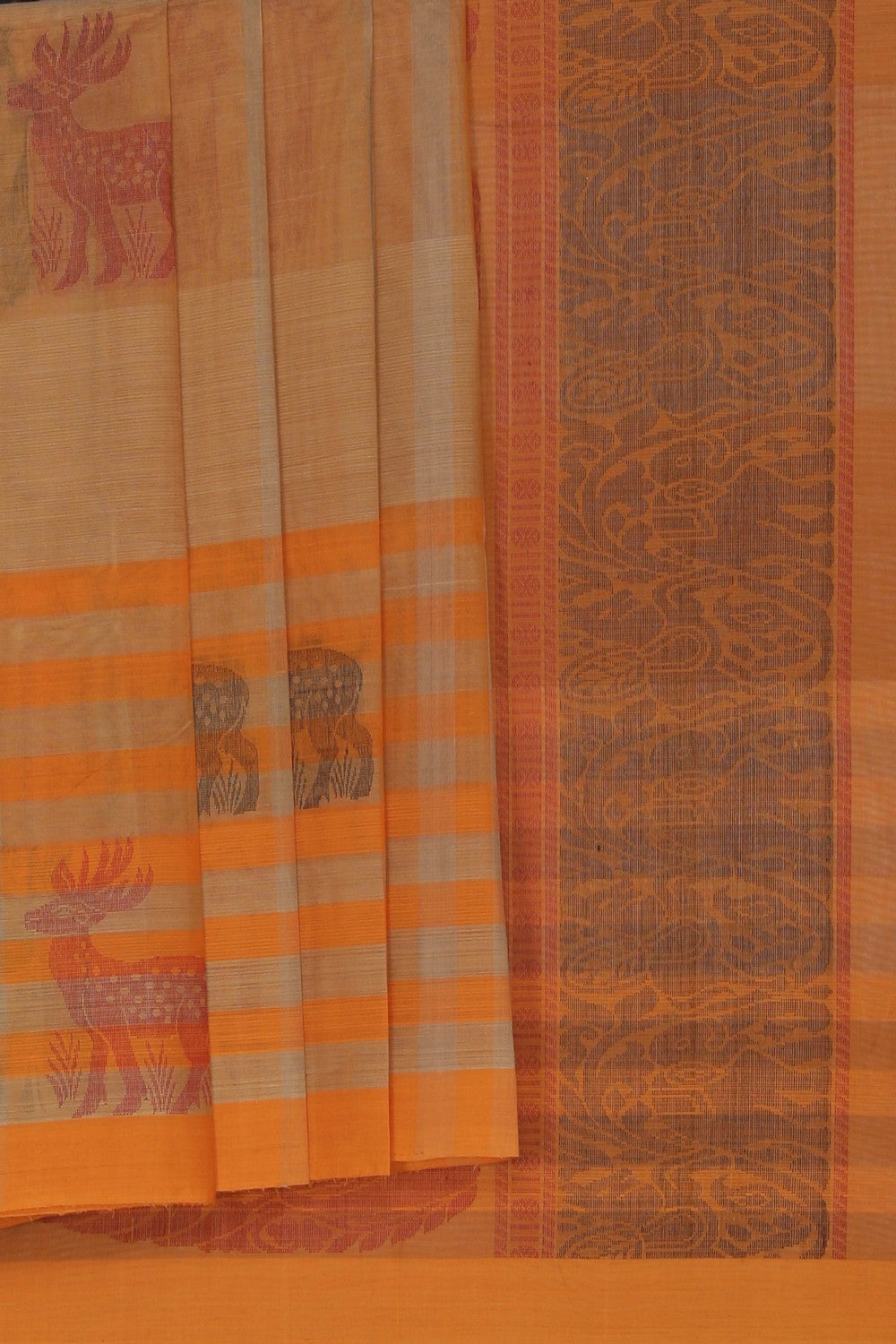 Image of South Cotton Beige Saree