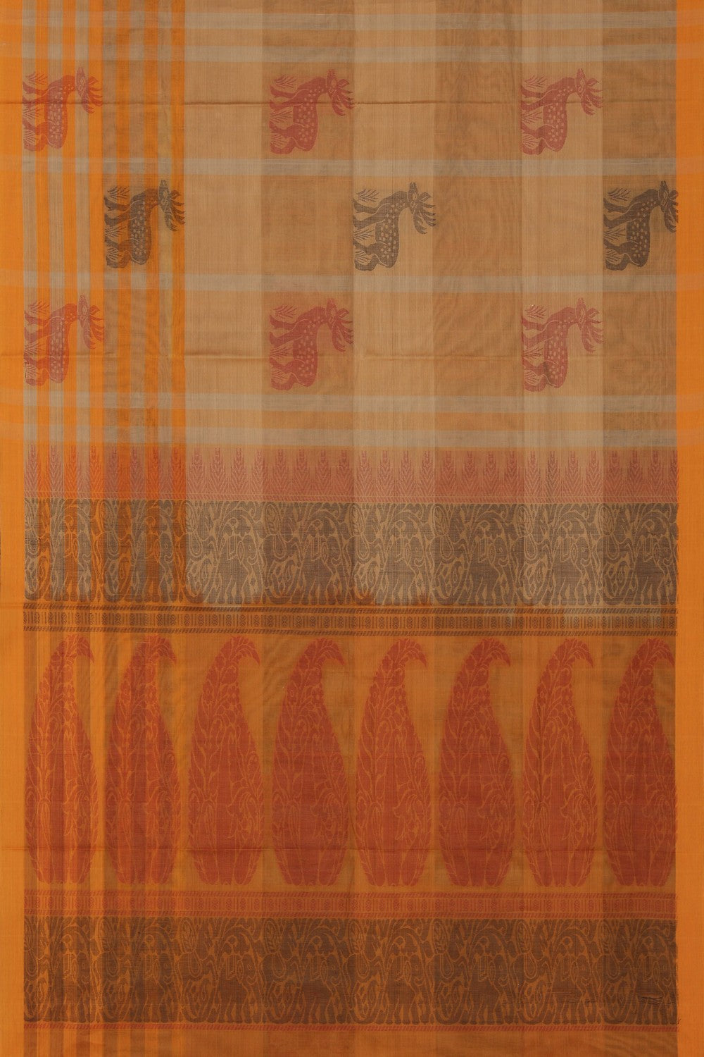 Image of South Cotton Beige Saree
