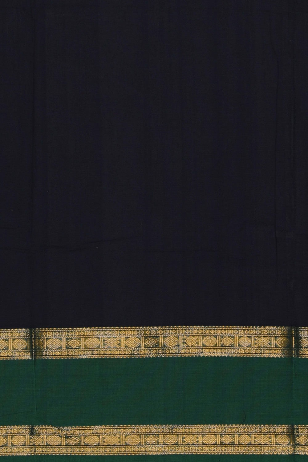 Image of South Cotton Navy Blue Saree