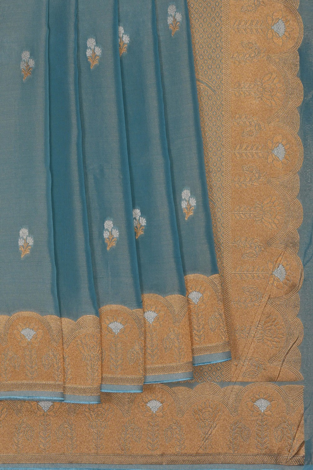 Image of Blue Tissue Silk Saree