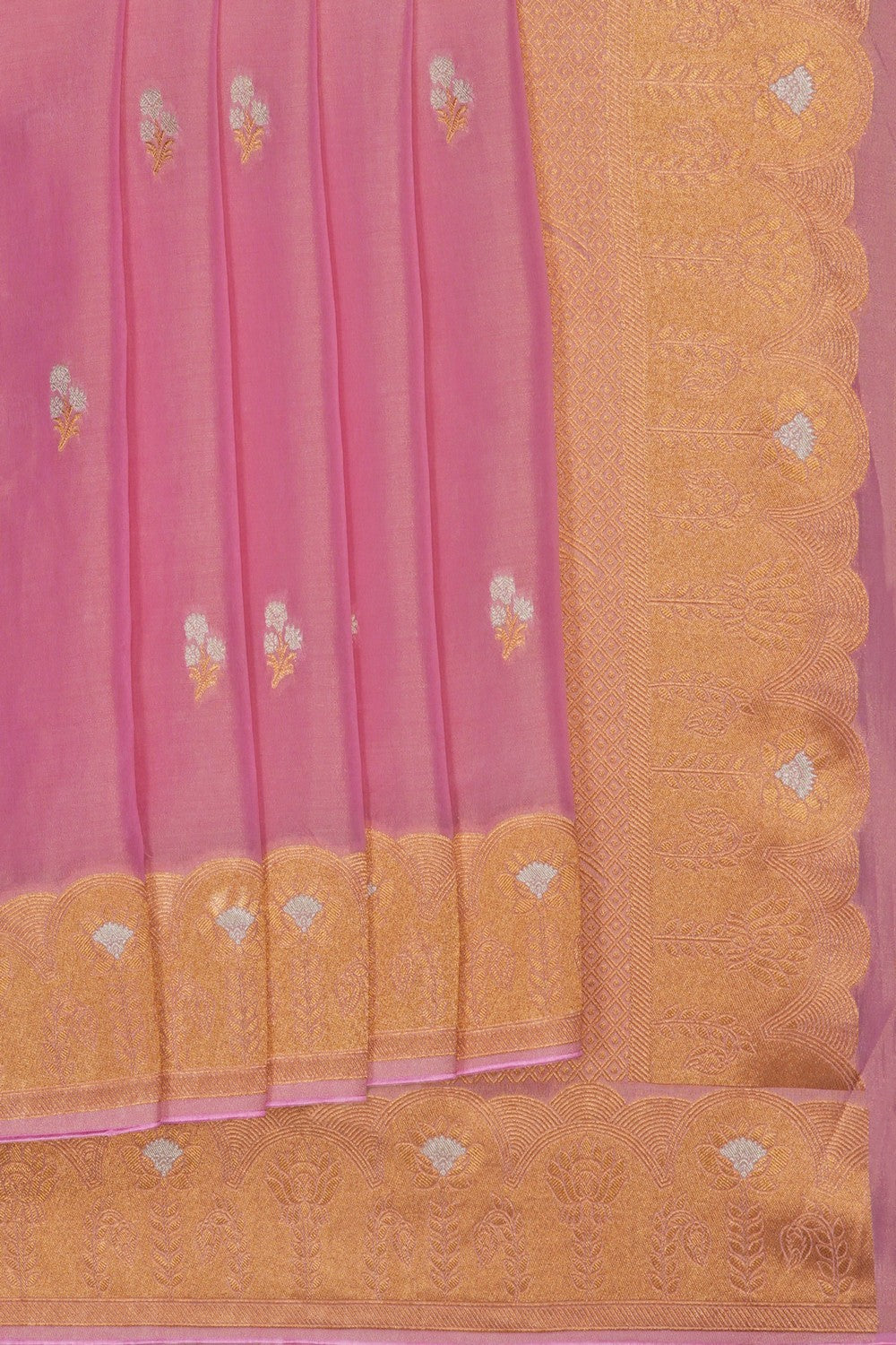 Image of Pink Tissue Silk Saree