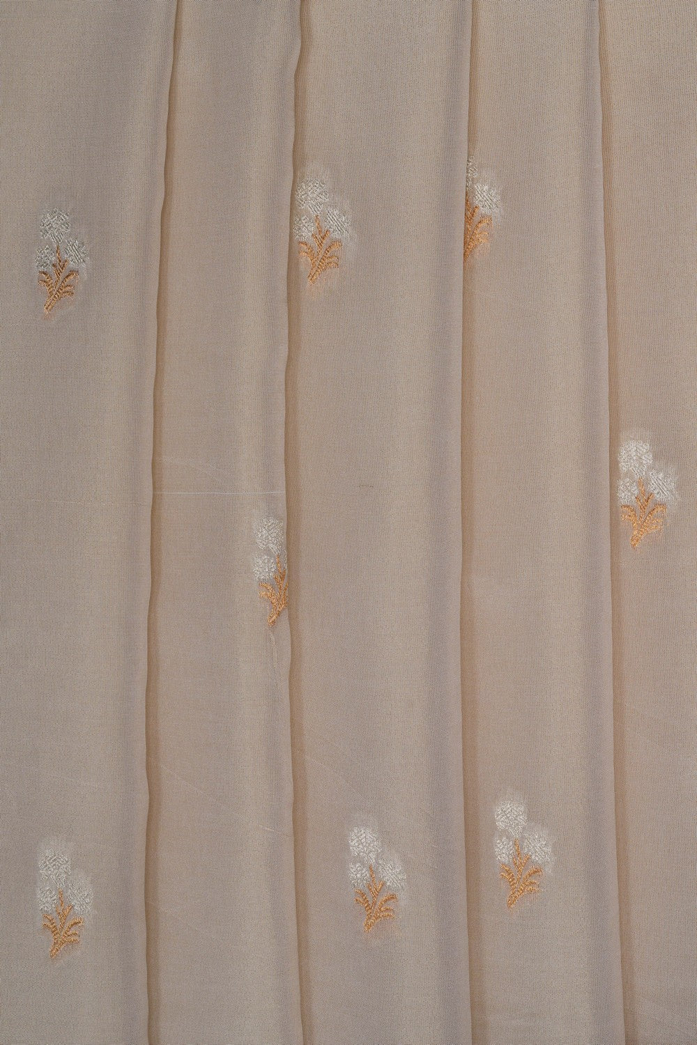 Image of Off-White Tissue Silk Saree