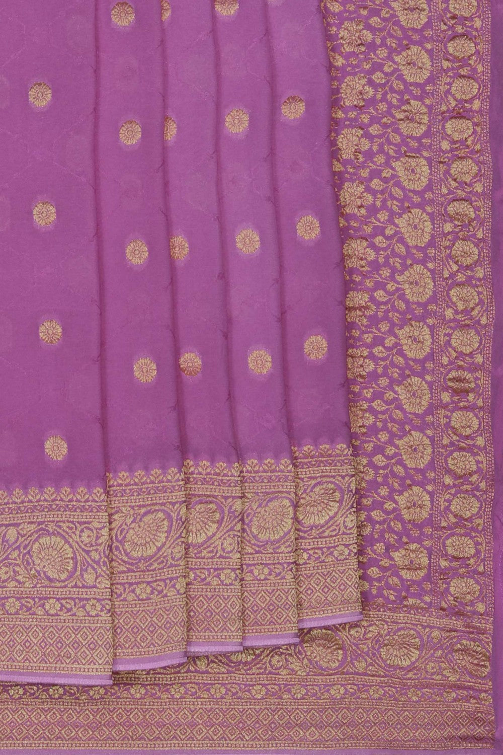 Image of Lavender-Pink Georgette Saree
