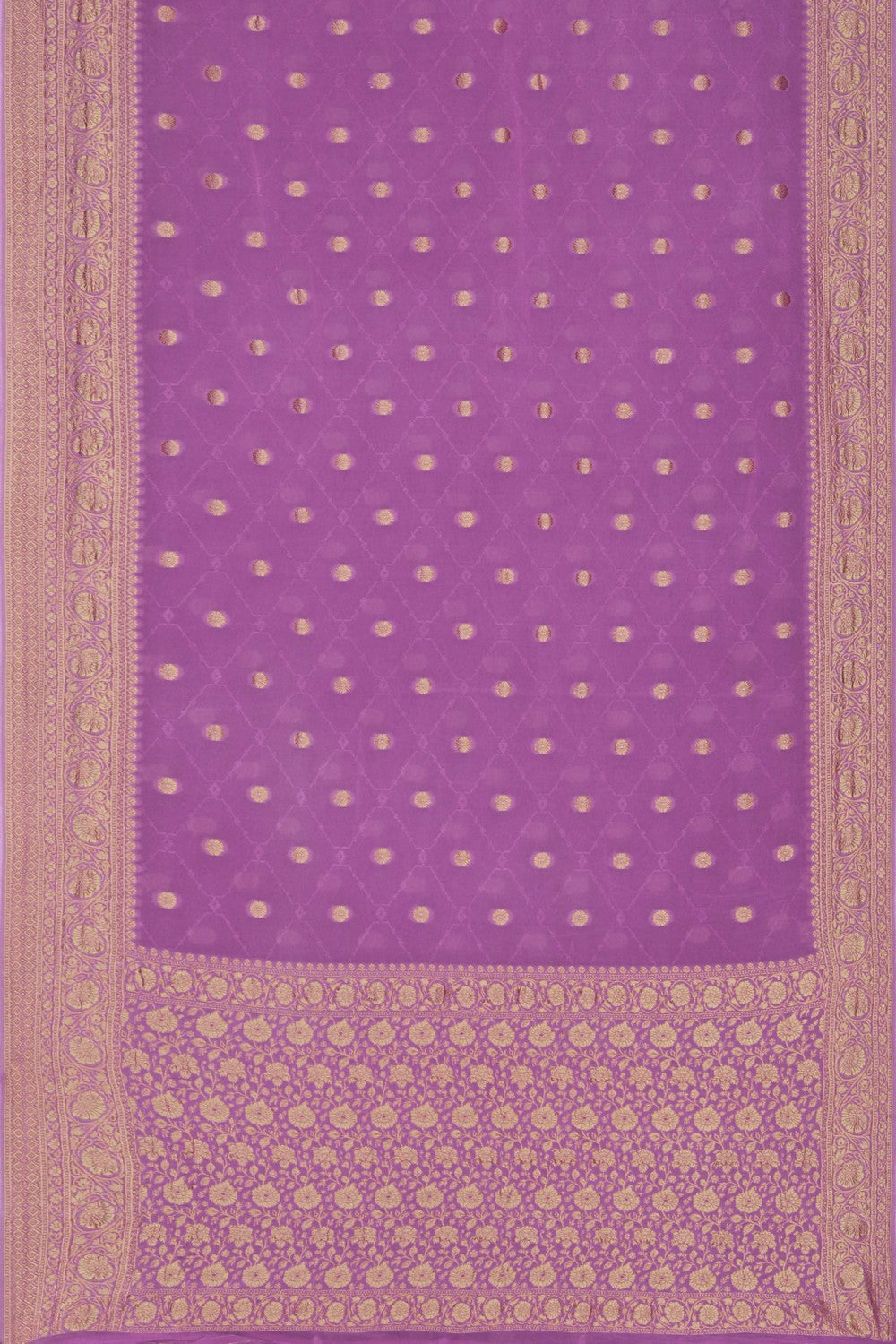 Image of Lavender-Pink Georgette Saree