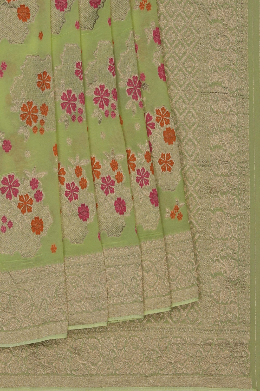 Image of Spring Green Georgette Saree