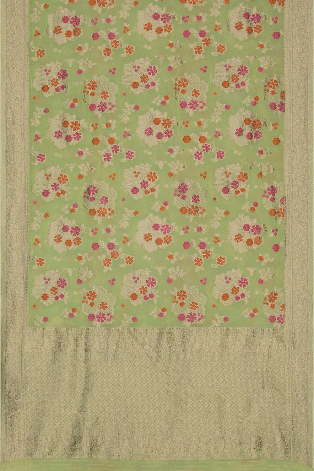 Image of Spring Green Georgette Saree