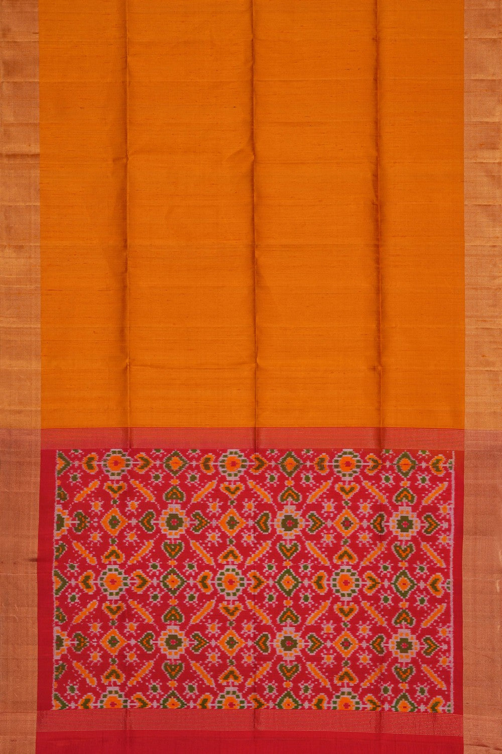Image of Mustard Dupion Silk Saree