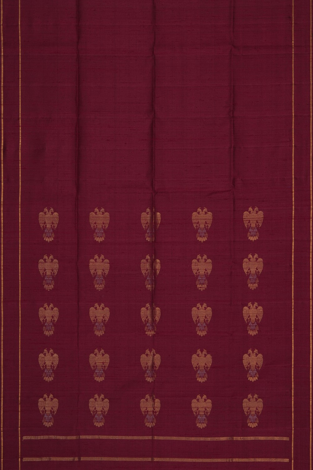 Image of Maroon Desi Tussar Silk Saree