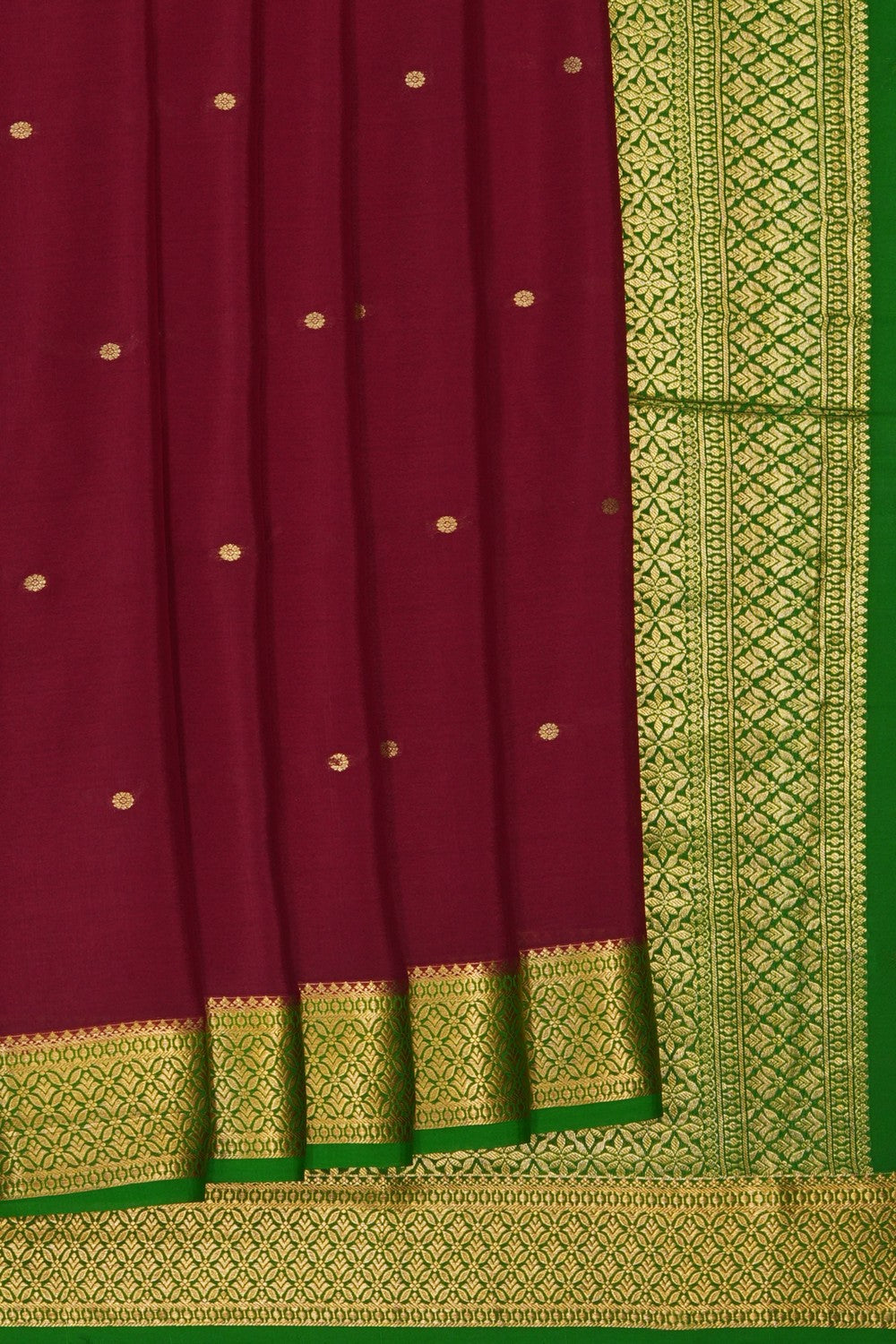 Image of Maroon Crepe Pink Saree