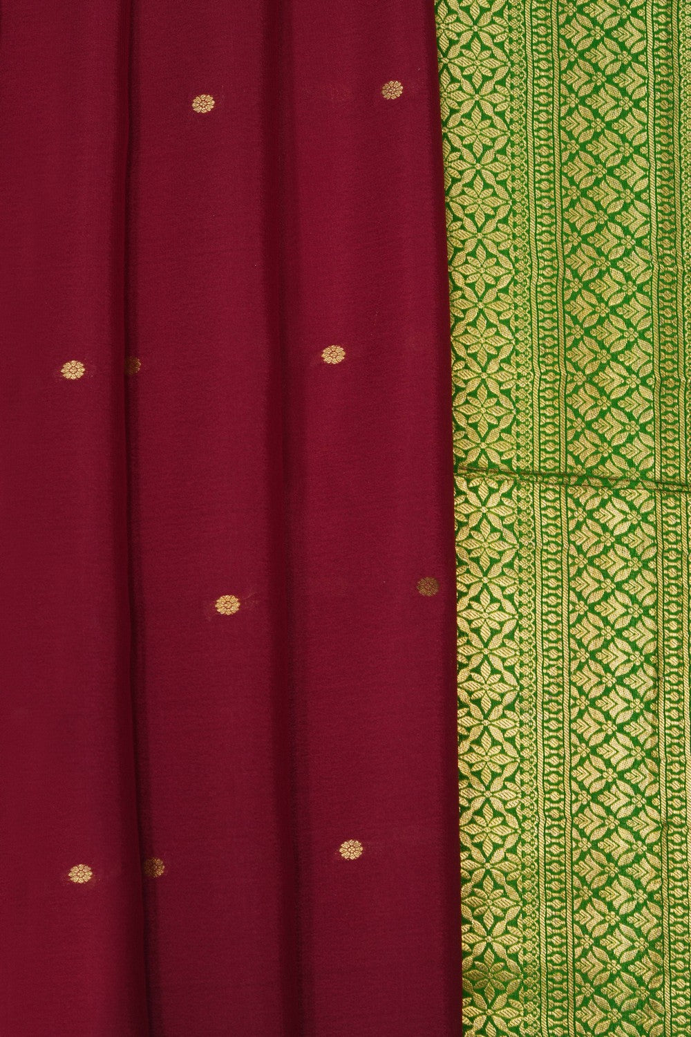 Image of Maroon Crepe Pink Saree