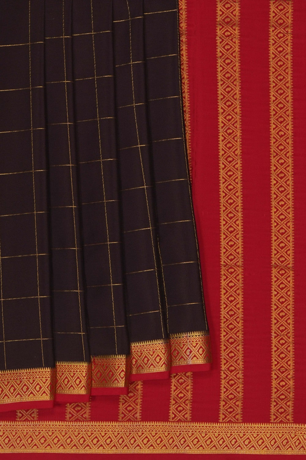 Image of Brown Crepe Pink Saree