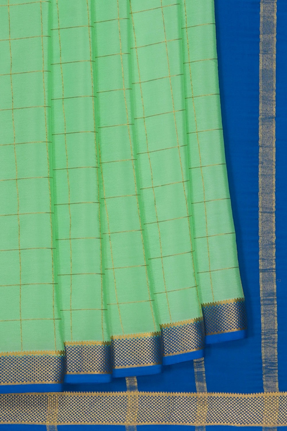 Image of Green Crepe Pink Saree