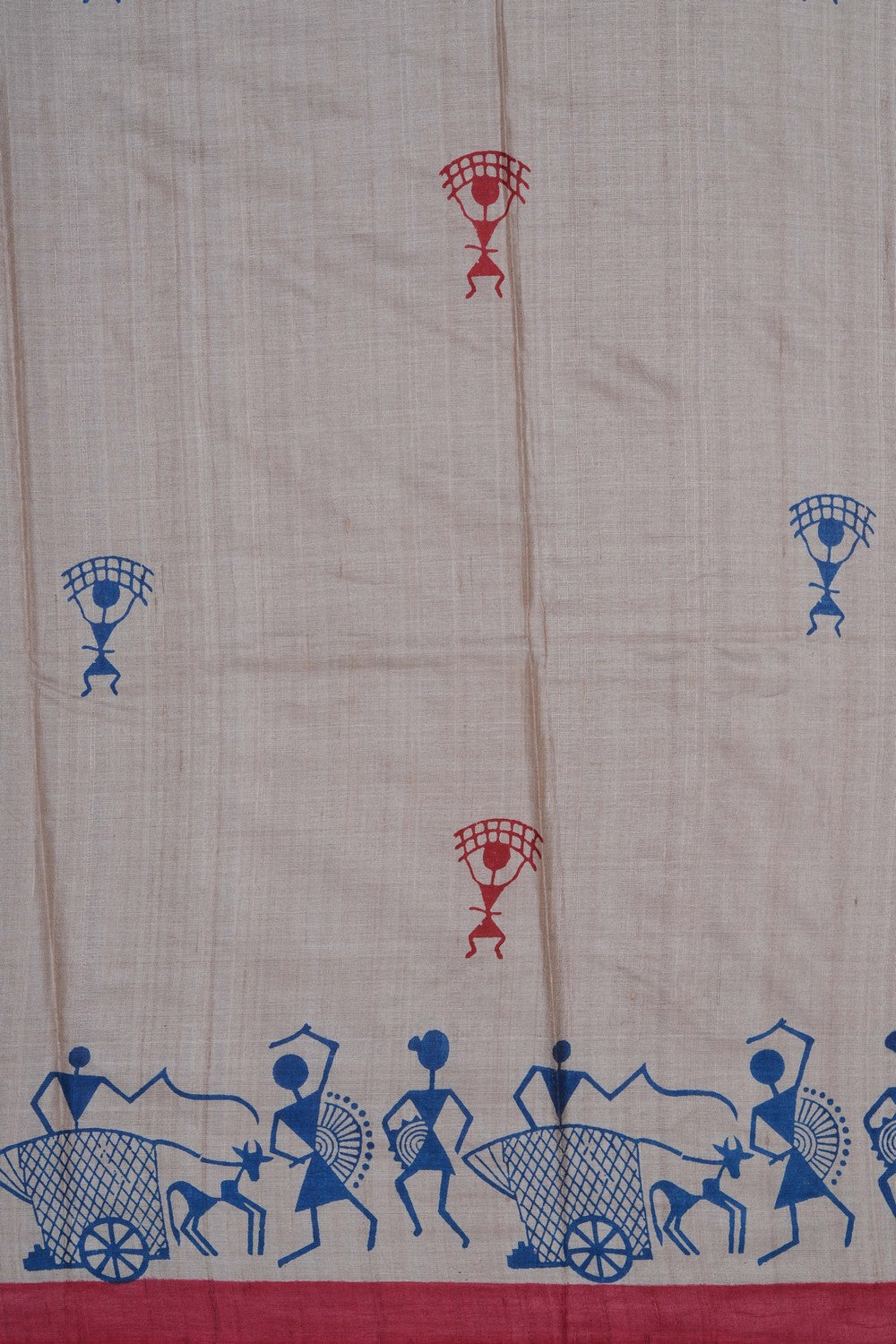 Image of Off-White Desi Tussar Silk Saree