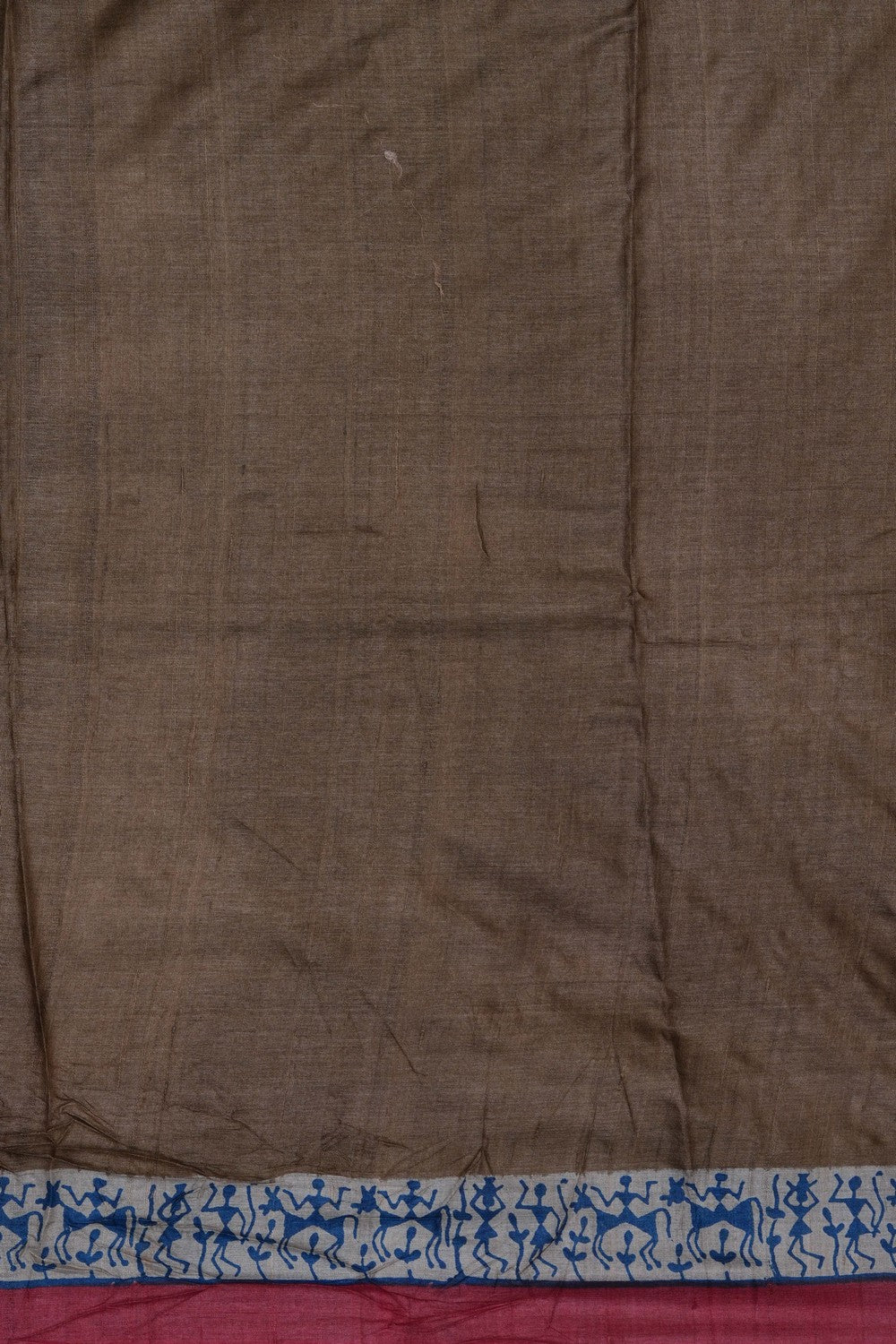 Image of Off-White Desi Tussar Silk Saree