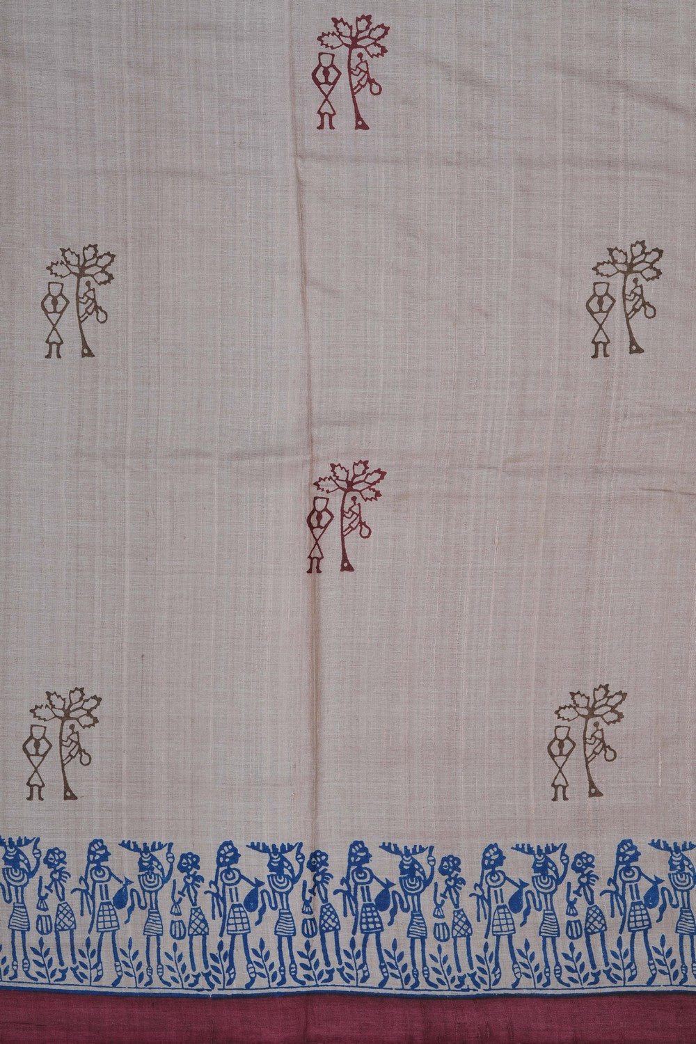 Image of Off-White Desi Tussar Silk Saree