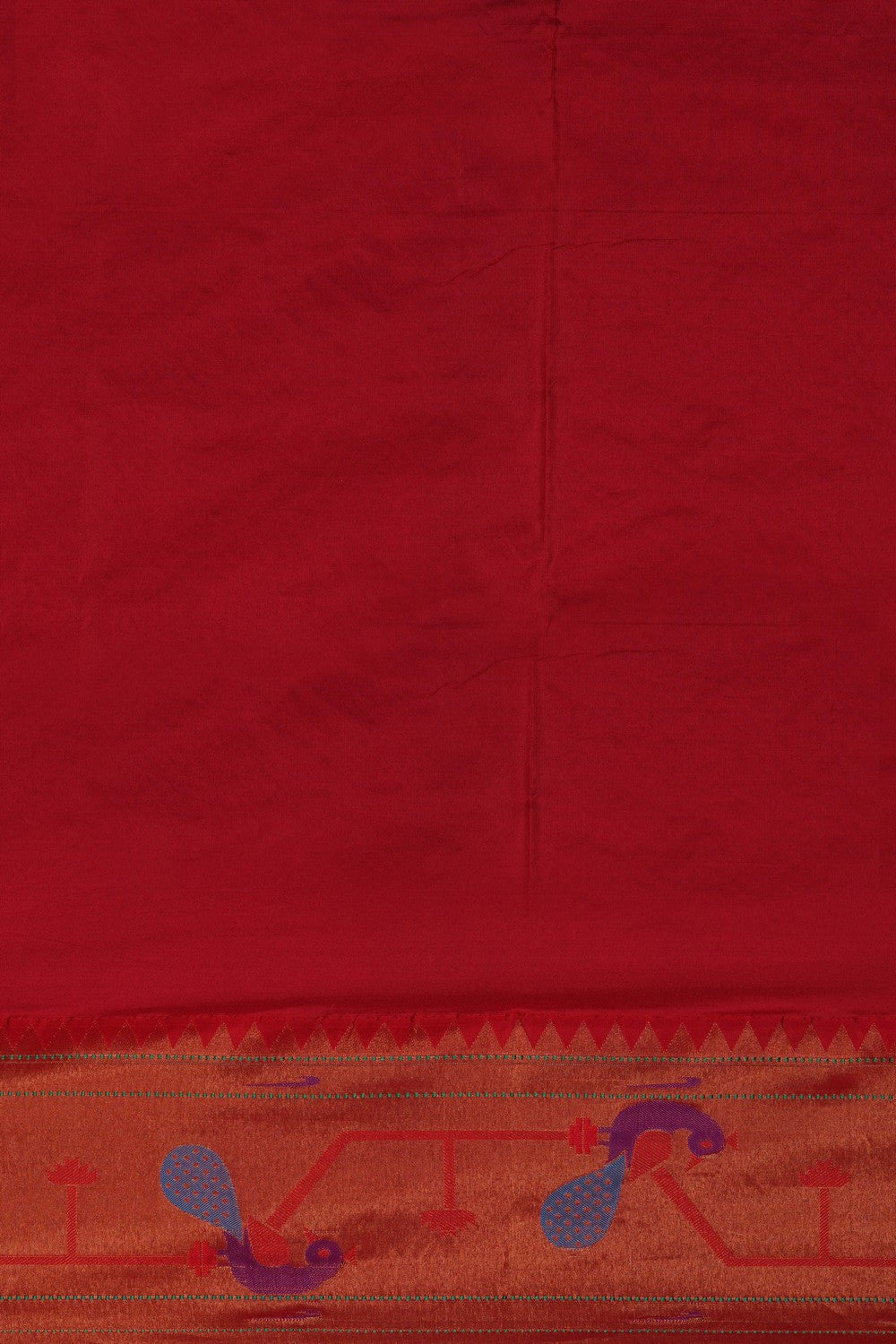 Image of Teal-Green Paithani Silk Saree