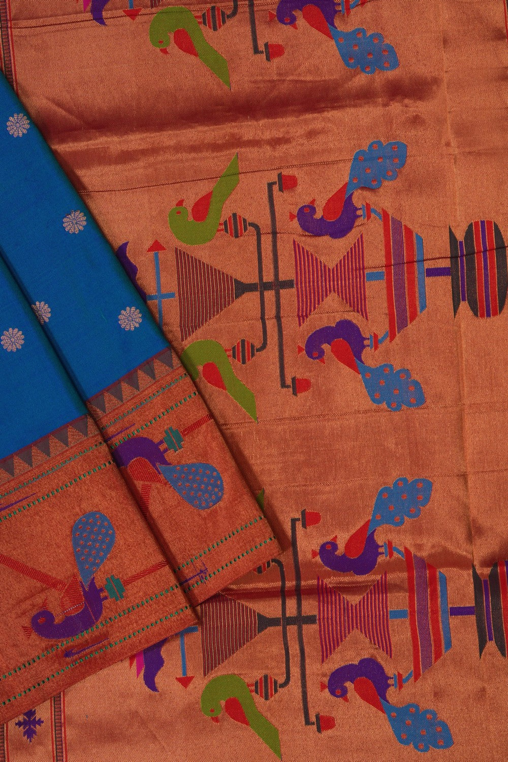 Image of Blue Paithani Silk Saree