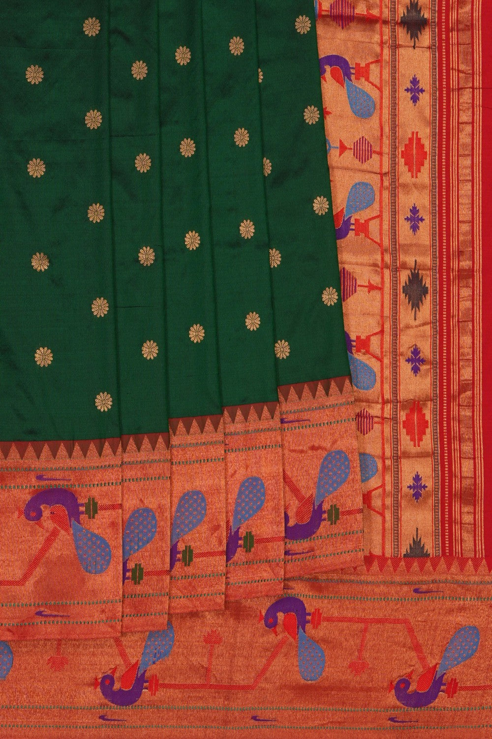Image of Green Paithani Silk Saree
