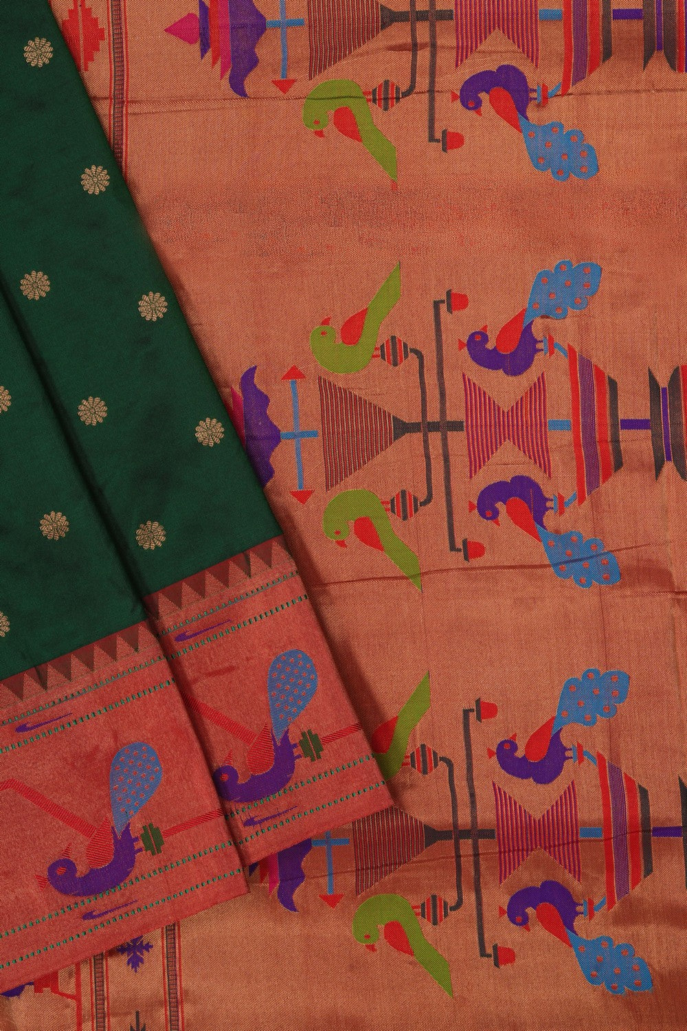 Image of Green Paithani Silk Saree