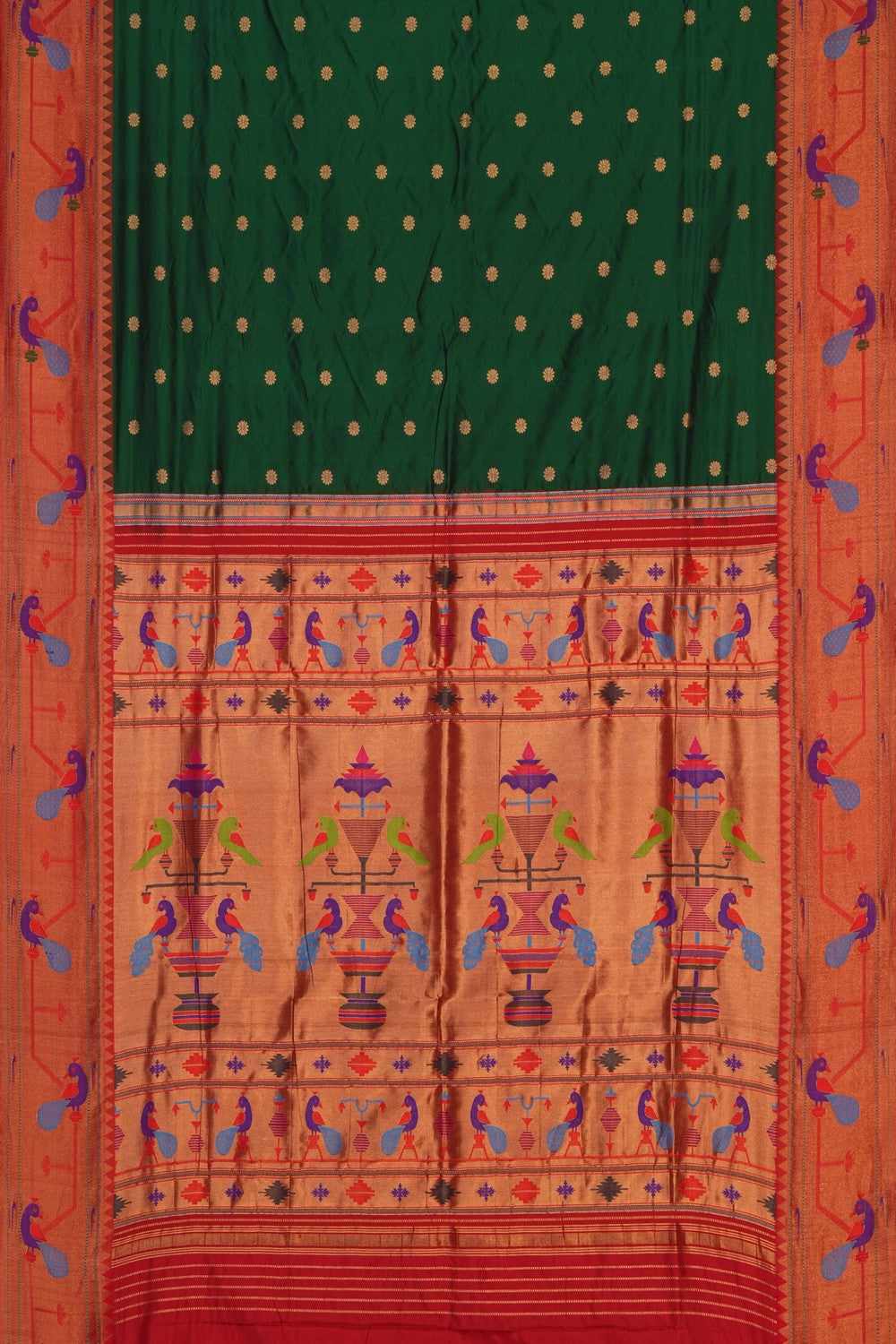 Image of Green Paithani Silk Saree