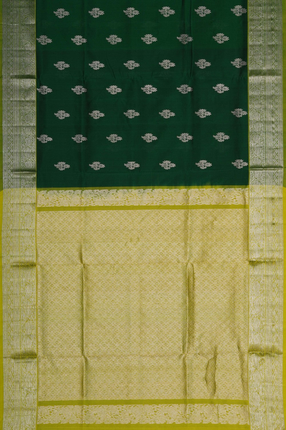 Image of Bottle Green Venkatagiri Silk Saree