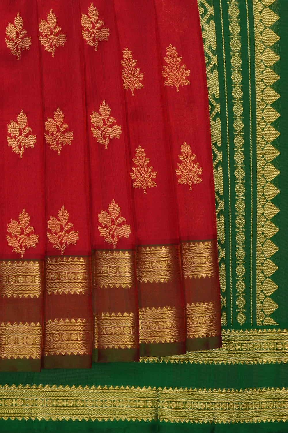 Image of Red Venkatagiri Silk Saree