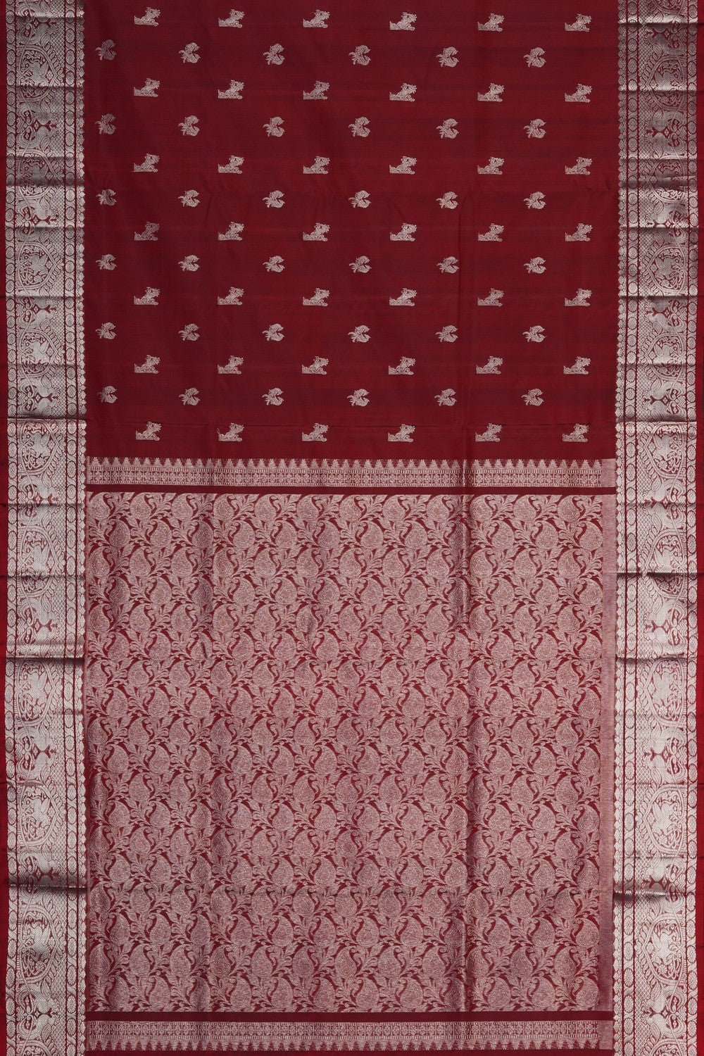 Image of Maroon Venkatagiri Silk Saree