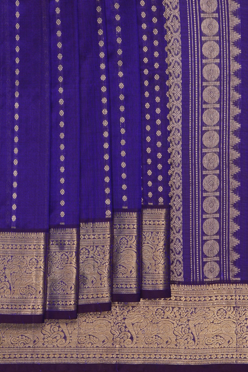 Image of Purple Venkatagiri Silk Saree