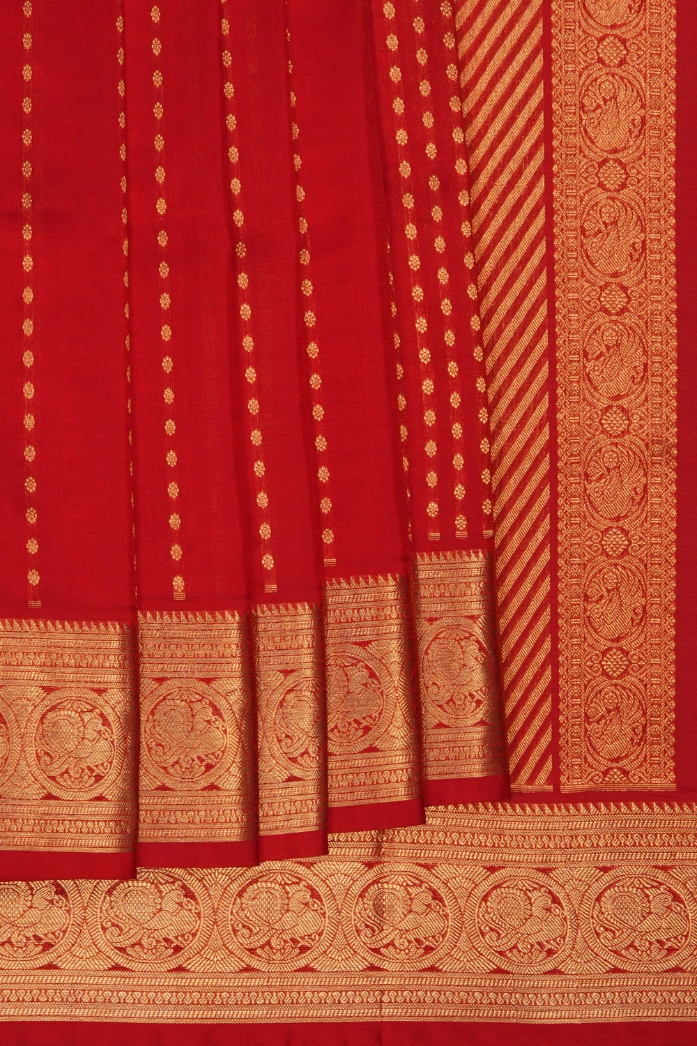 Image of Red Venkatagiri Silk Saree