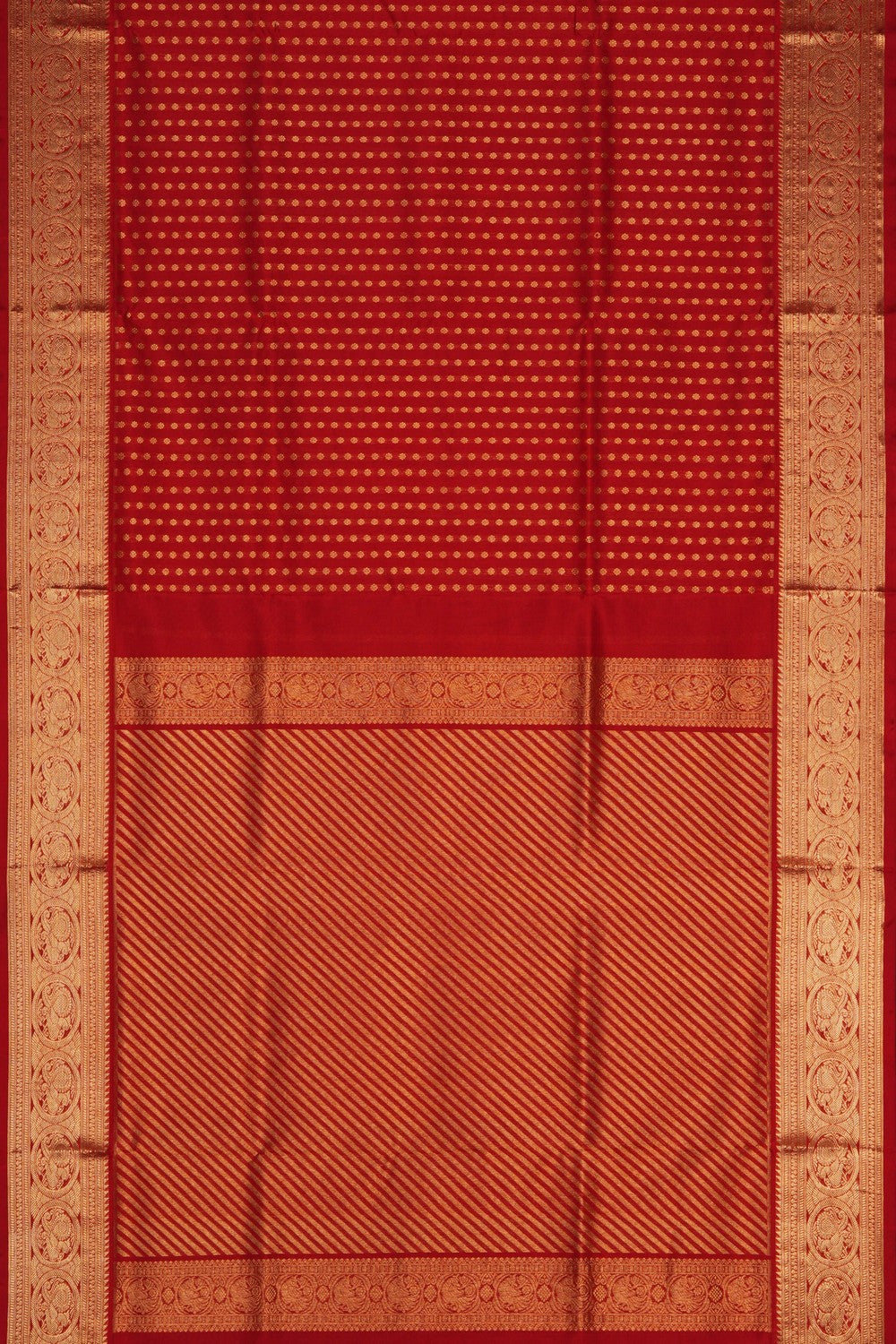 Image of Red Venkatagiri Silk Saree