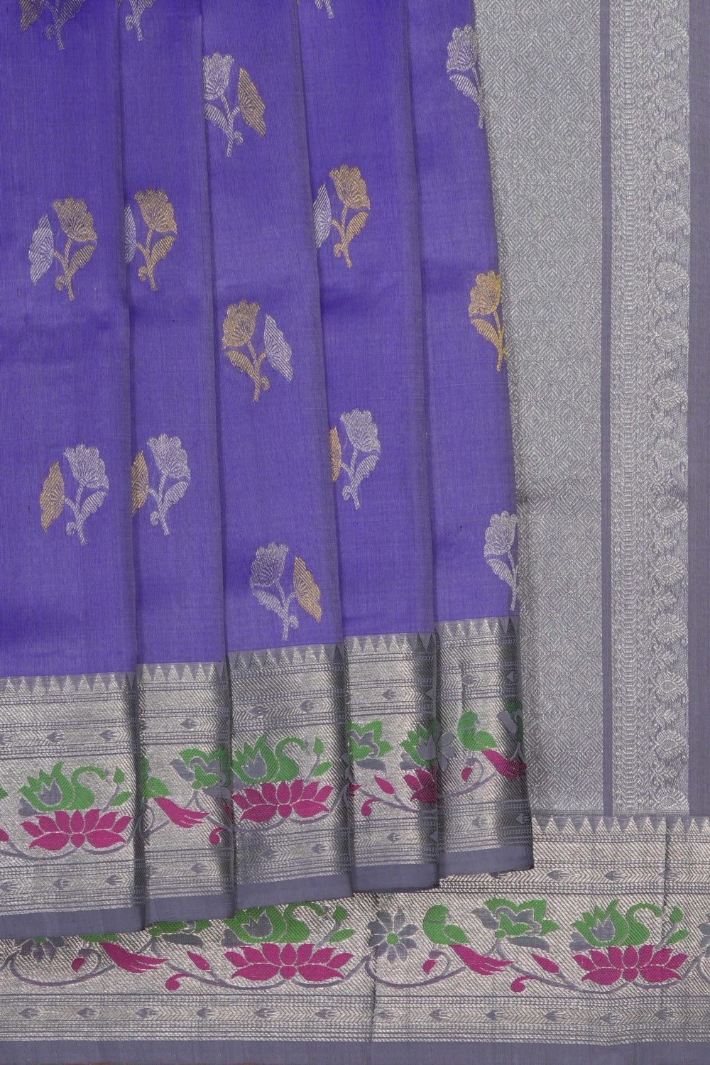 Image of Purple Venkatagiri Silk Saree
