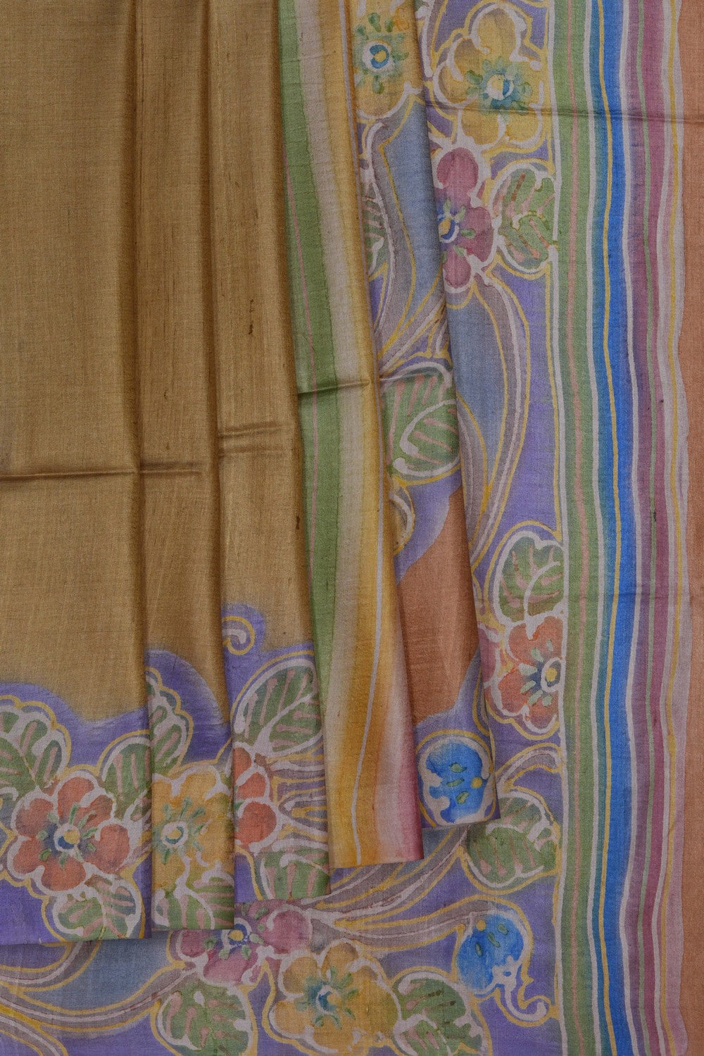 Image of Modern Aesthetic Desi Tussar Silk Saree