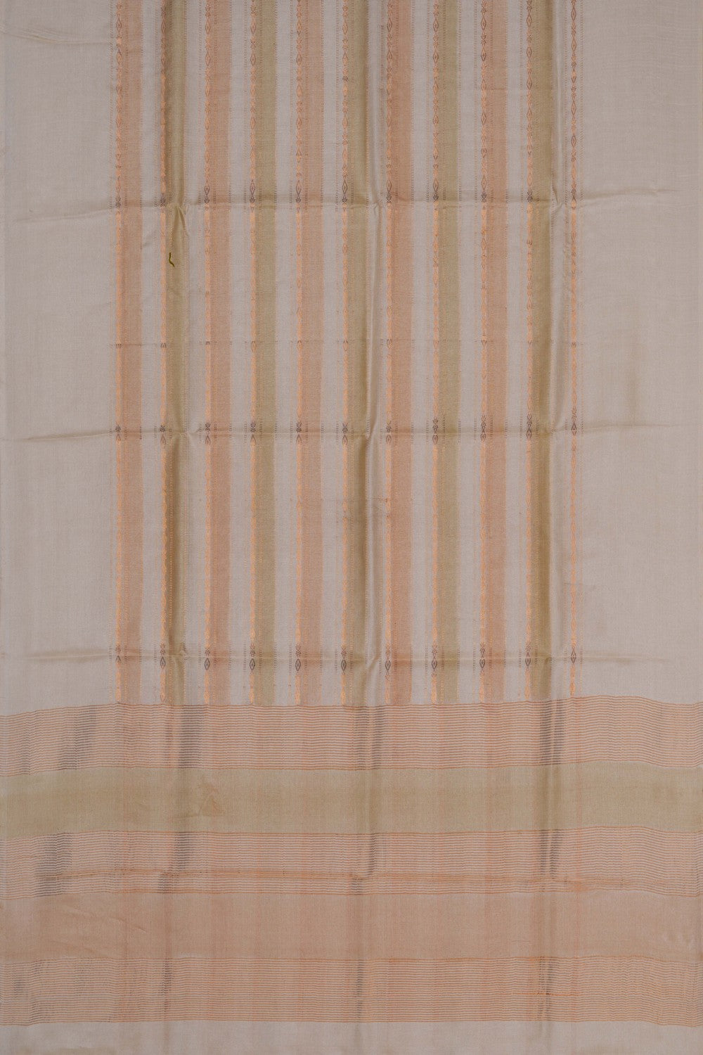 Image of Off-White Desi Tussar Silk Saree