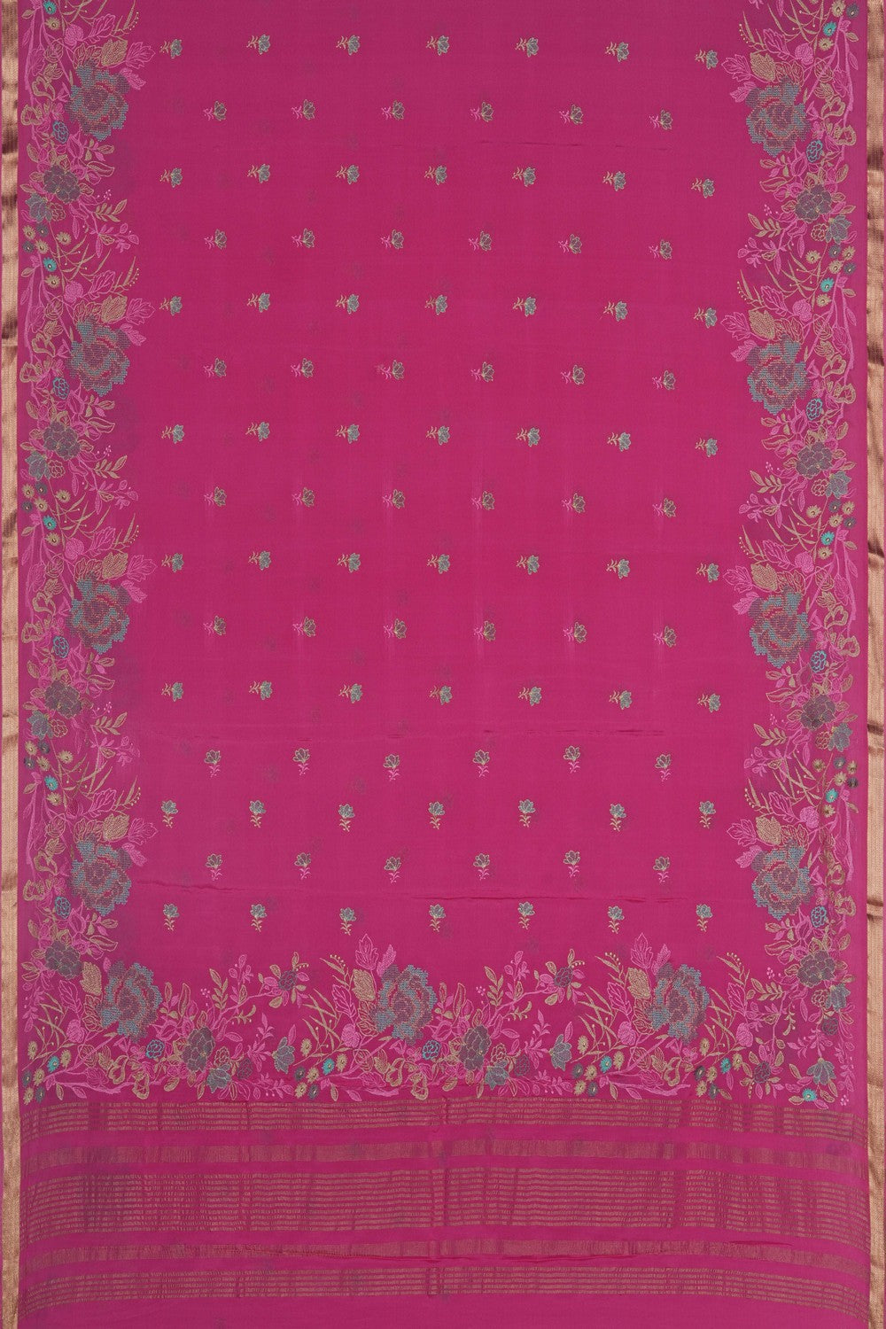 Image of Crepe Silk Embroidery Saree