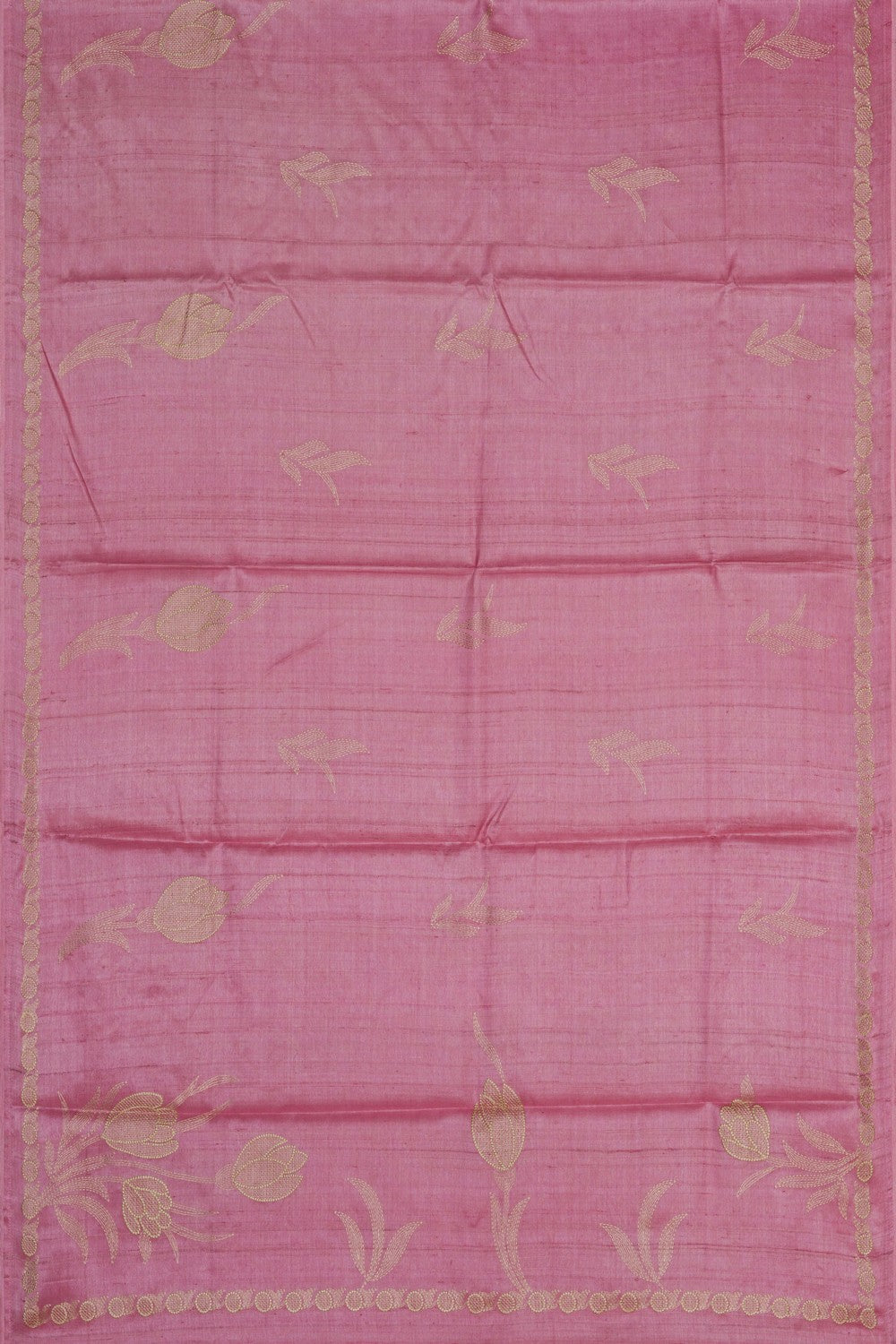 Image of Desi Tussar Silk Embroidery Saree