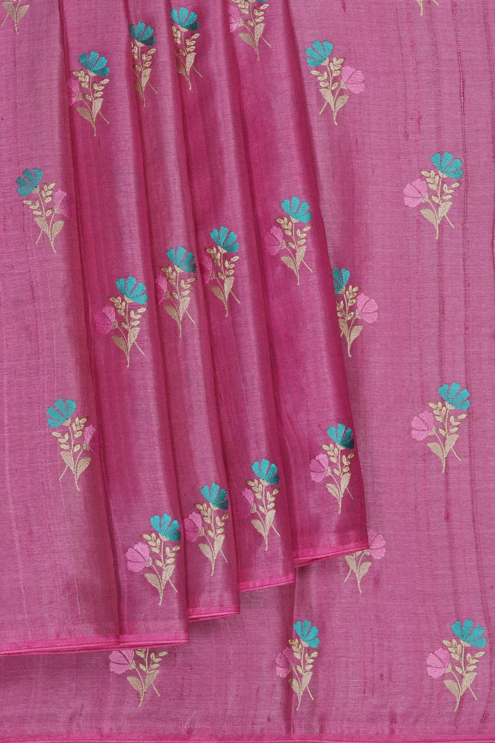 Image of Desi Tussar Silk Embroidery Saree