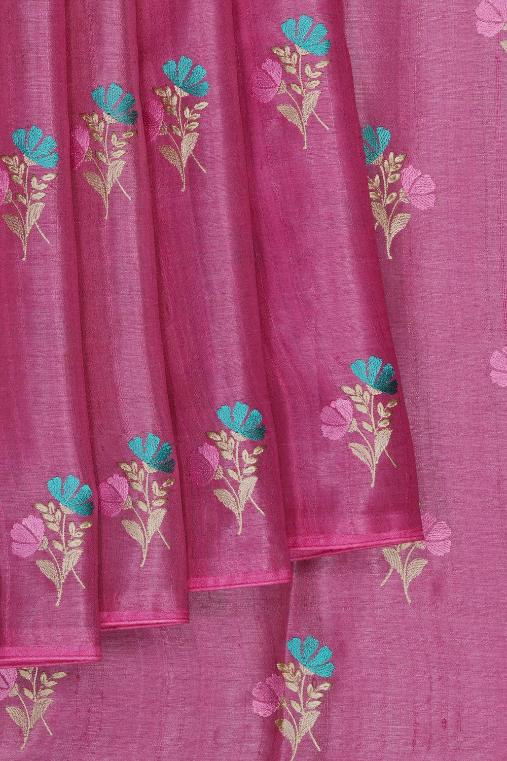 Image of Desi Tussar Silk Embroidery Saree