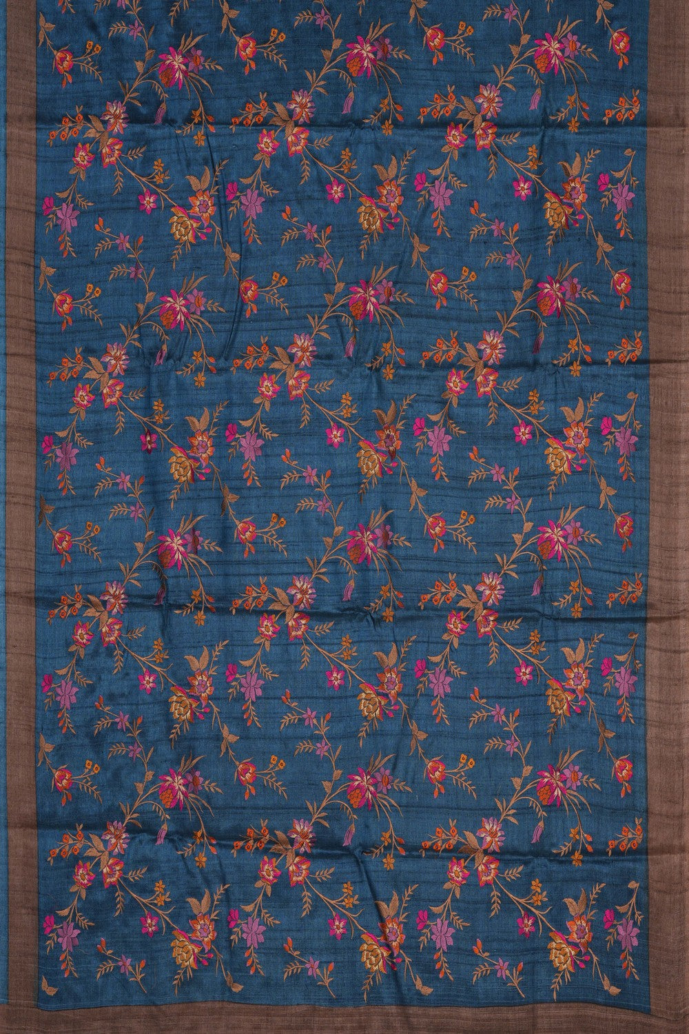 Image of Desi Tussar Silk Embroidery Saree